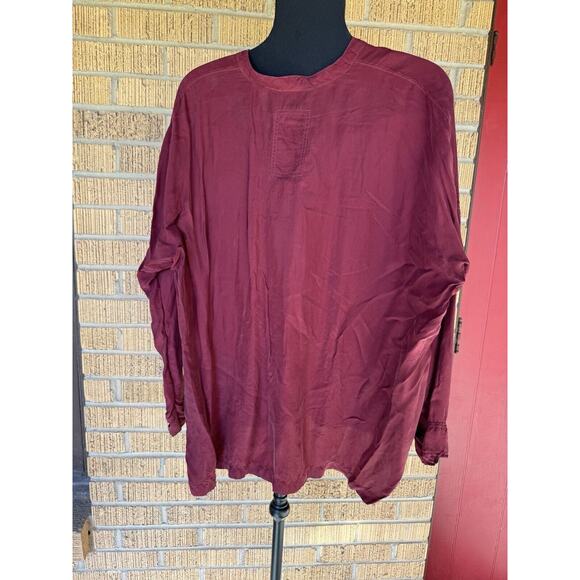 Johnny Was Pete & Greta Long Sleeve Capras Blouse Shirt Tunic Sz Small Burgundy - Picture 2 of 12